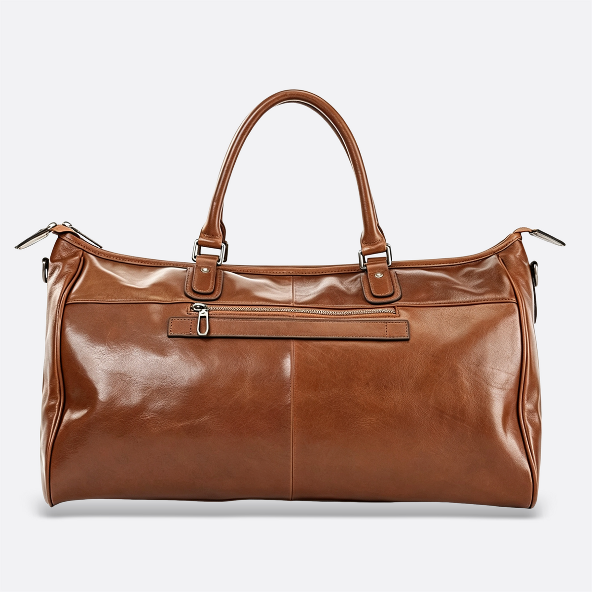 Unisex Women's and Men's genuine cowhide leather duffel travel bag with luggage sleeve