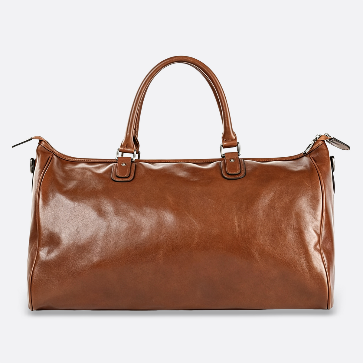 Unisex Women's and Men's genuine cowhide leather duffel travel bag with luggage sleeve
