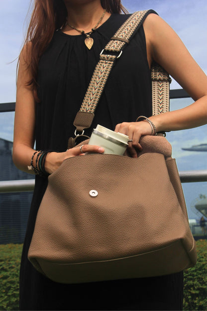 Women's genuine cowhide leather handbag Ingrid V3 design