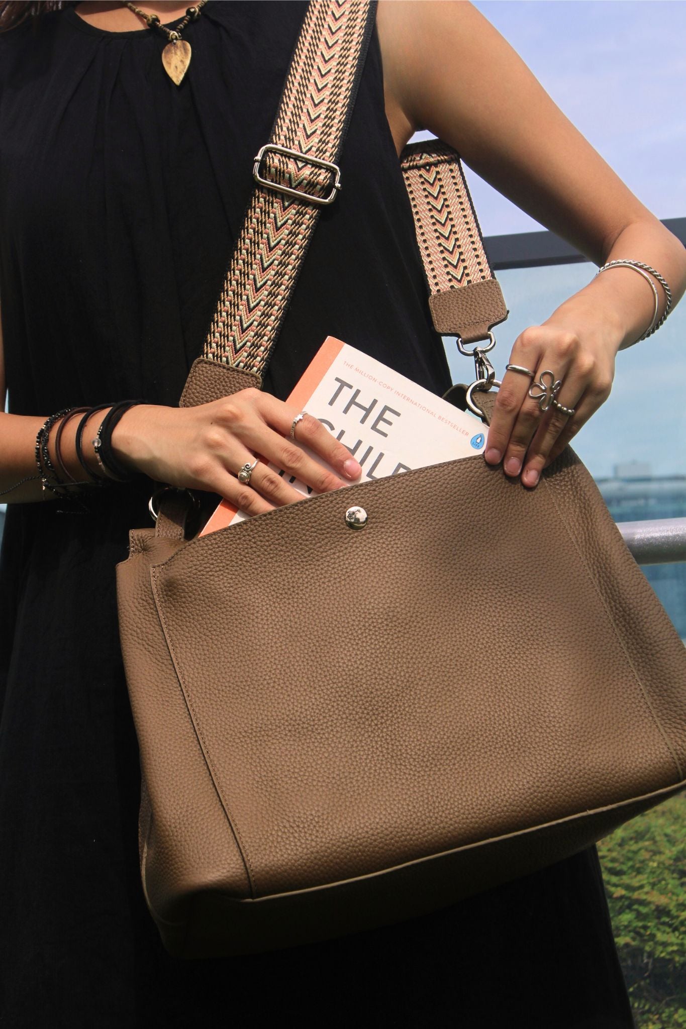 Women's genuine cowhide leather handbag Ingrid V3 design