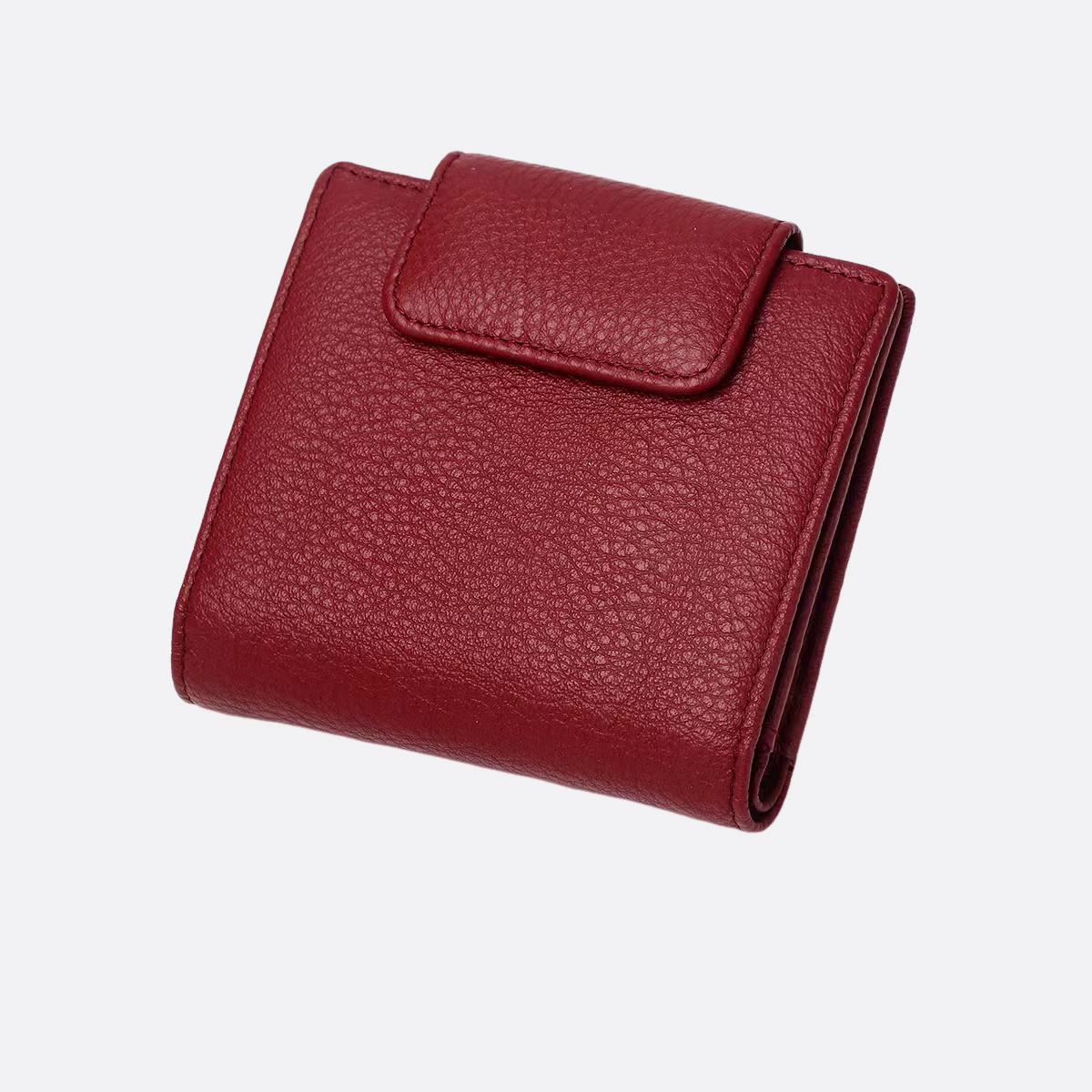 Women's genuine cowhide leather clasp short wallet
