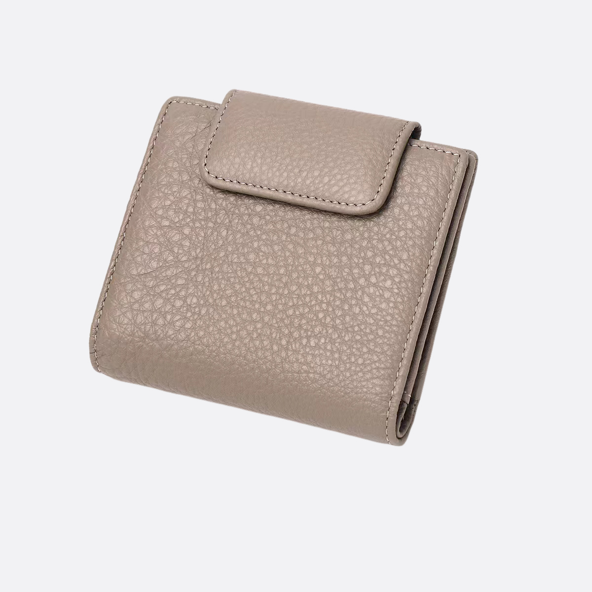 Women's genuine cowhide leather clasp short wallet