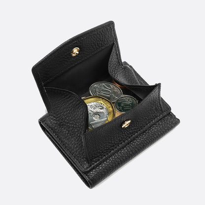 Women's genuine cowhide leather short wallet/purse with coin pouch Derie design