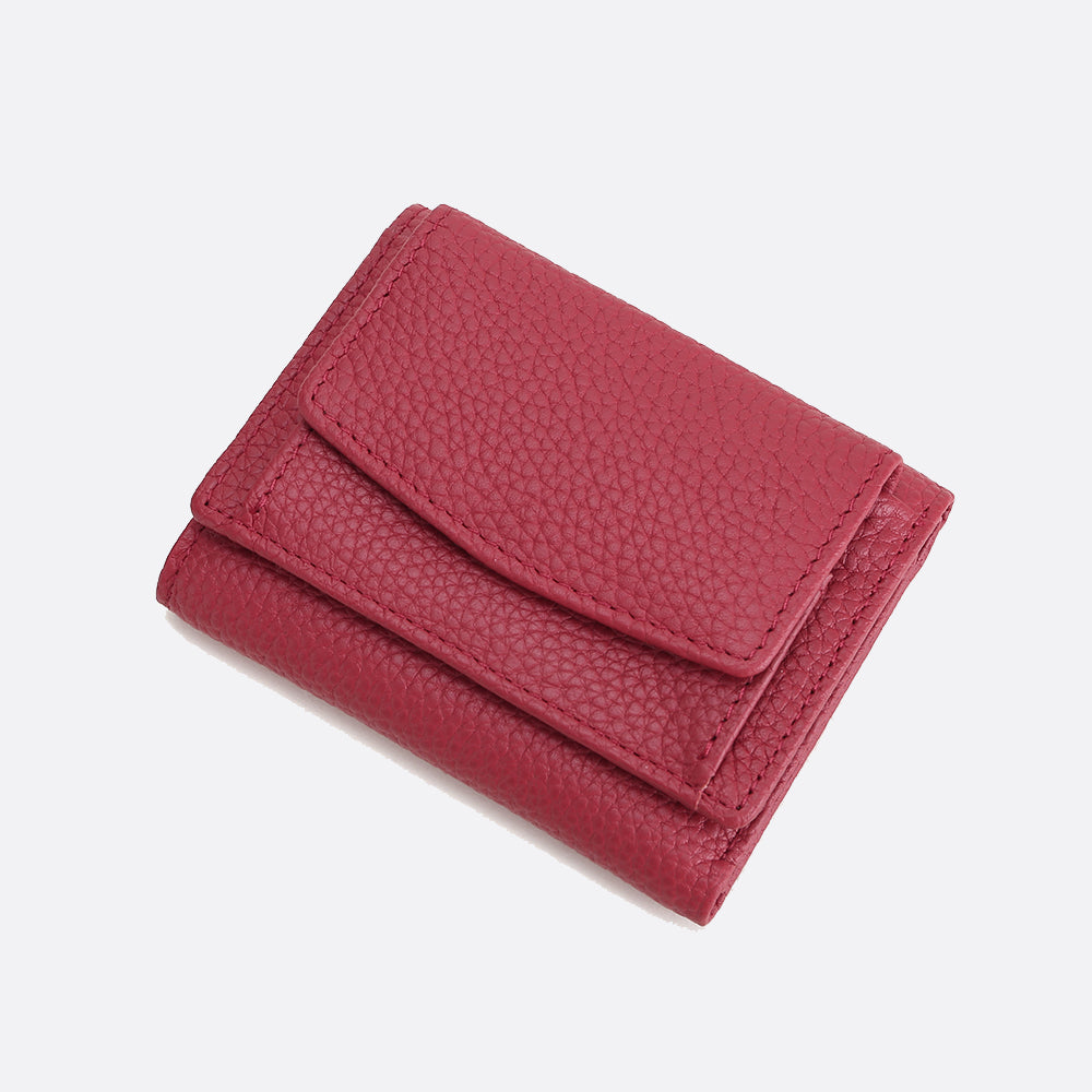 Women's genuine cowhide leather short wallet/purse with coin pouch Derie design