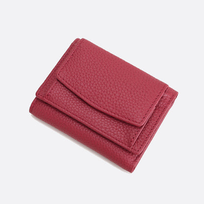Women's genuine cowhide leather short wallet/purse with coin pouch Derie design