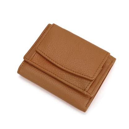 Women's genuine cowhide leather short wallet/purse/card holder with coin pouch Derie design