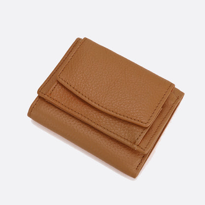 Women's genuine cowhide leather short wallet/purse with coin pouch Derie design