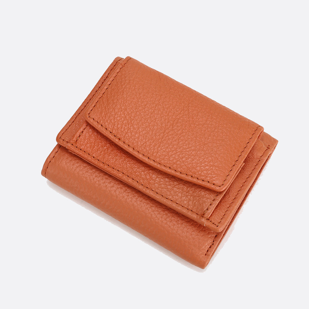 Women's genuine cowhide leather short wallet/purse with coin pouch Derie design