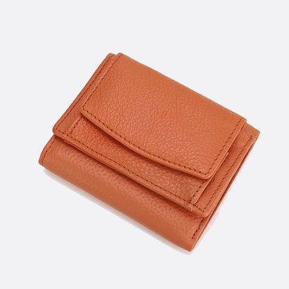 Women's genuine cowhide leather short wallet/purse with coin pouch Derie design