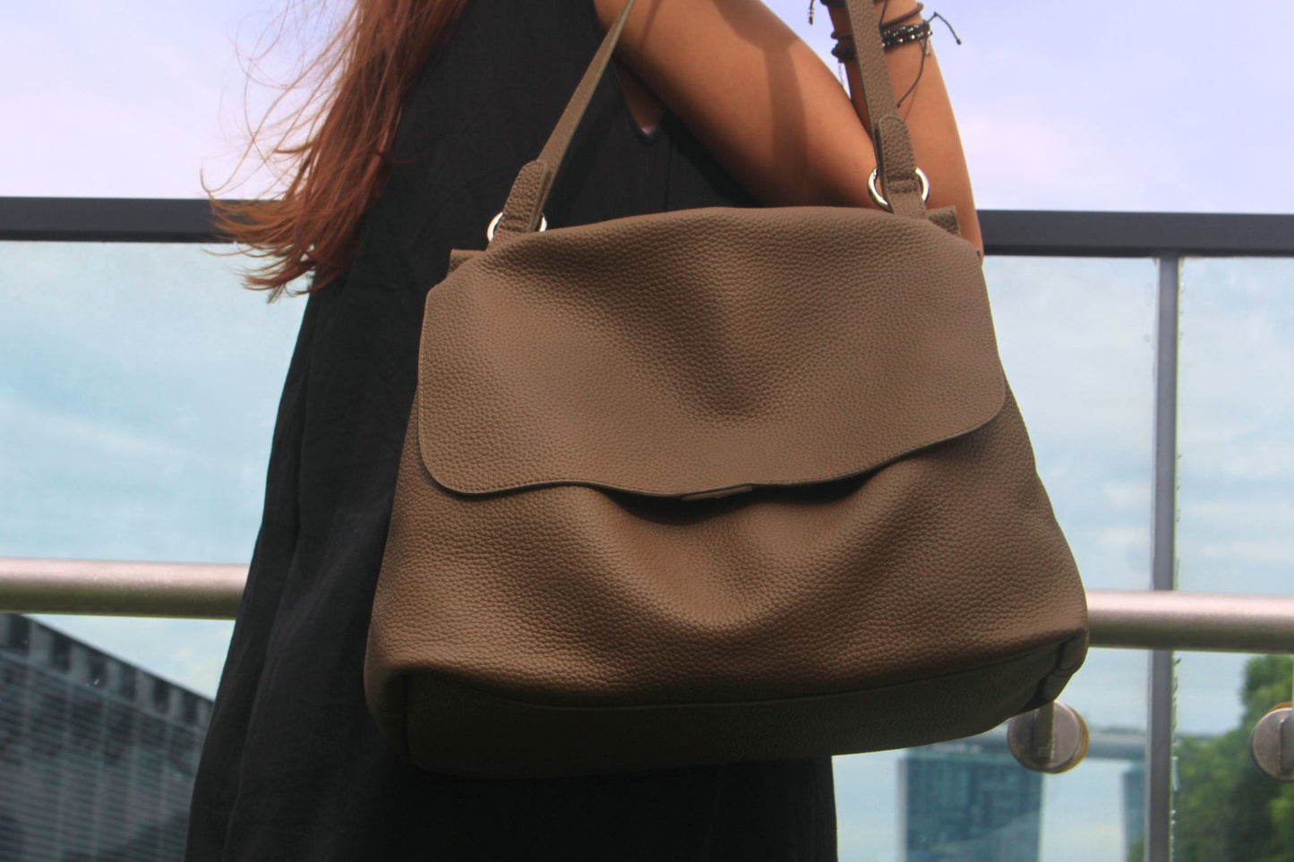 Women's genuine cowhide leather handbag Ingrid V3 design