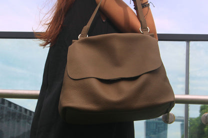 Women's genuine cowhide leather handbag Ingrid V3 design