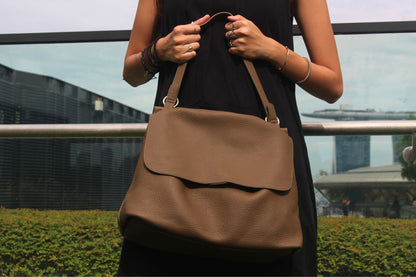 Women's genuine cowhide leather handbag Ingrid V3 design