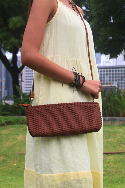 Women's genuine handwoven cowhide leather handbag Vivien design