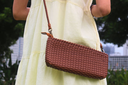 Women's genuine handwoven cowhide leather handbag Vivien design