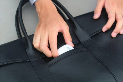 Unisex genuine cowhide leather travel briefcase Flap design