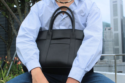 Unisex genuine cowhide leather travel briefcase Flap design