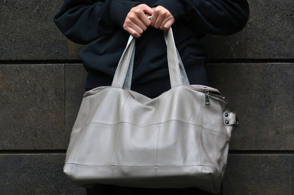 Unisex Men's and Women's genuine cowhide leather handbag Ellipse duffel design