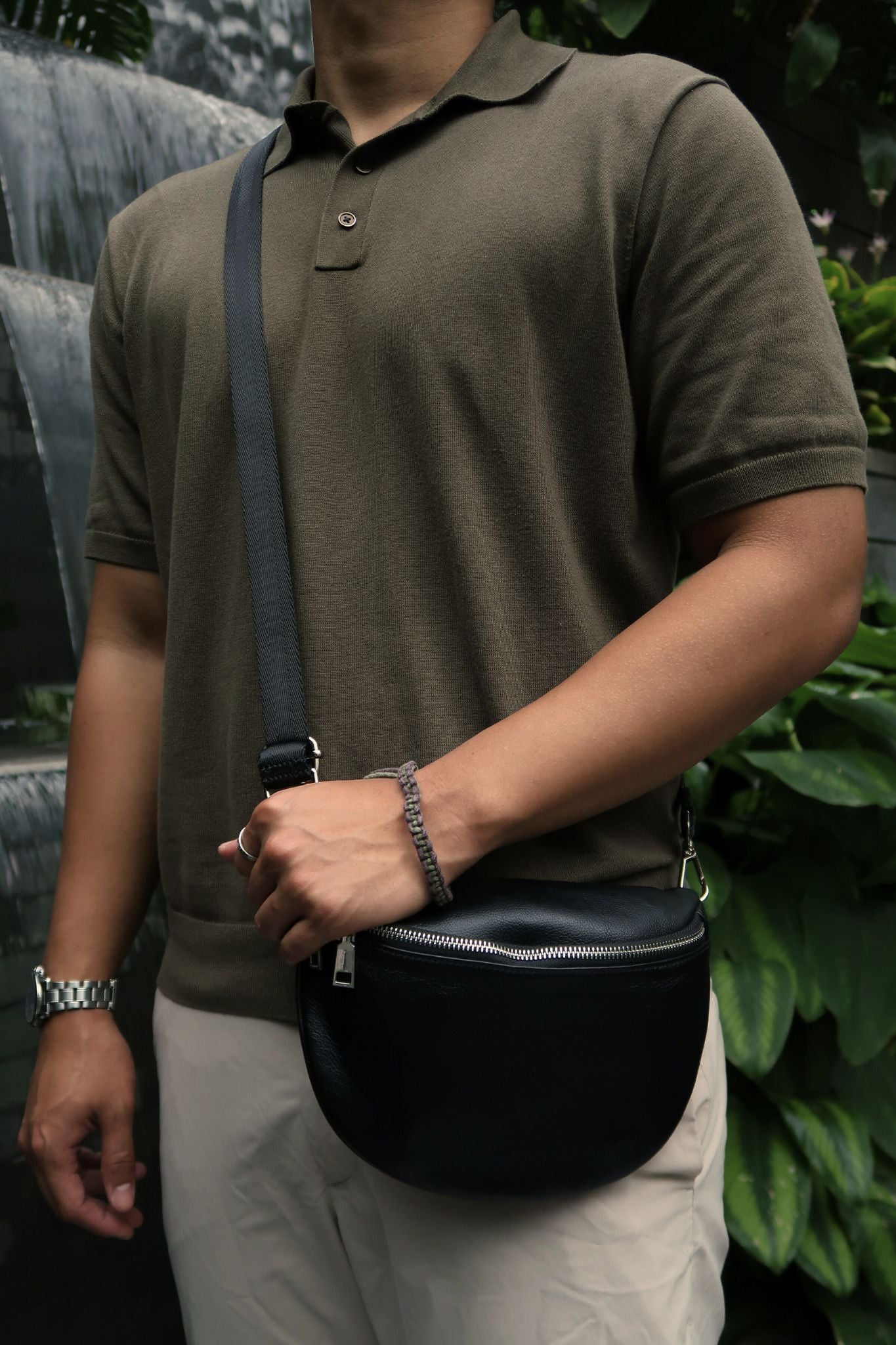 Unisex Men's and Women's genuine cowhide leather waist bag Vesny V3 design