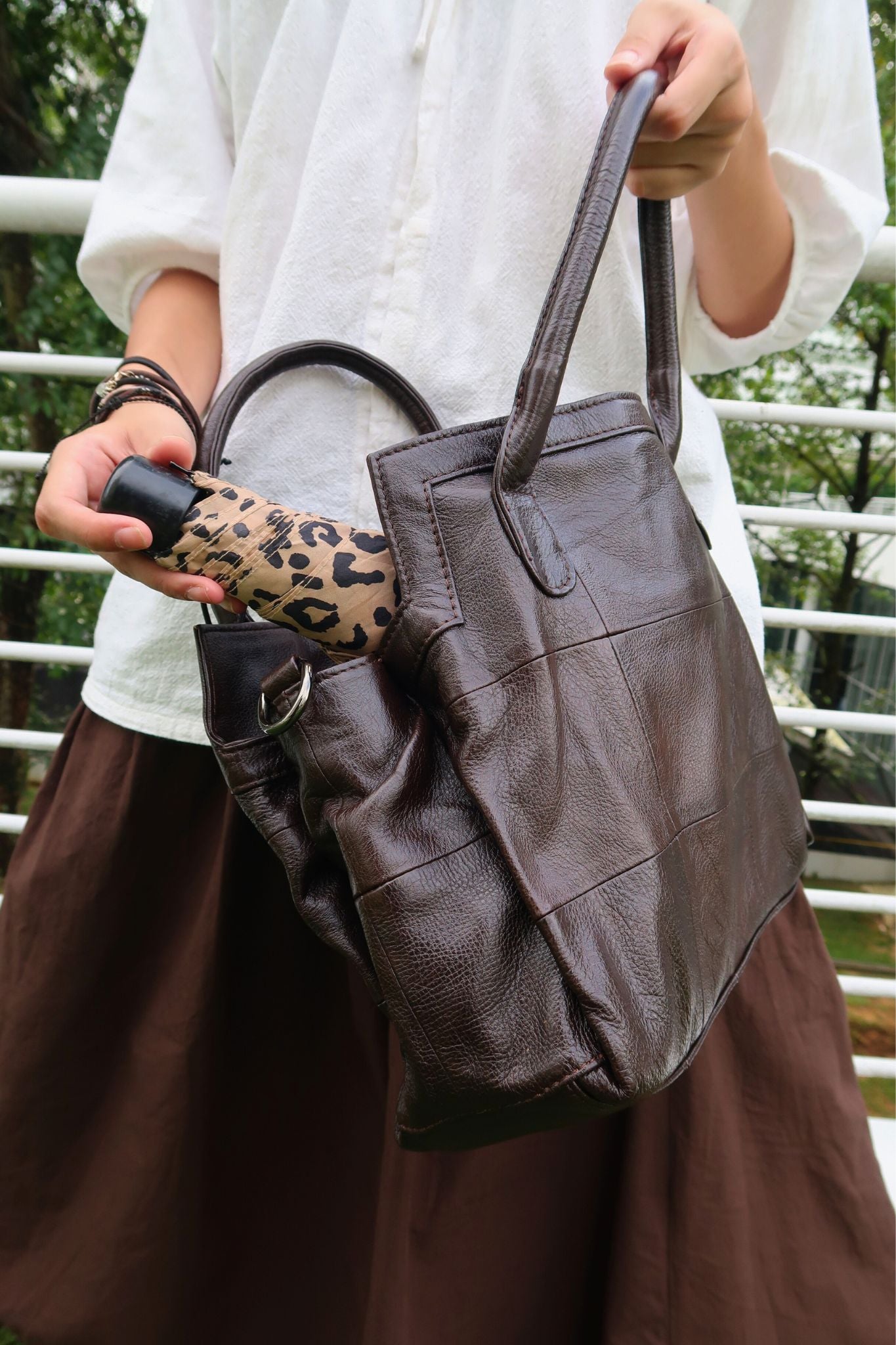 Women's genuine cowhide leather handbag Ingrid V2 design