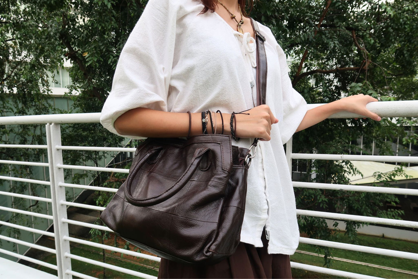 Women's genuine cowhide leather handbag Ingrid V2 design