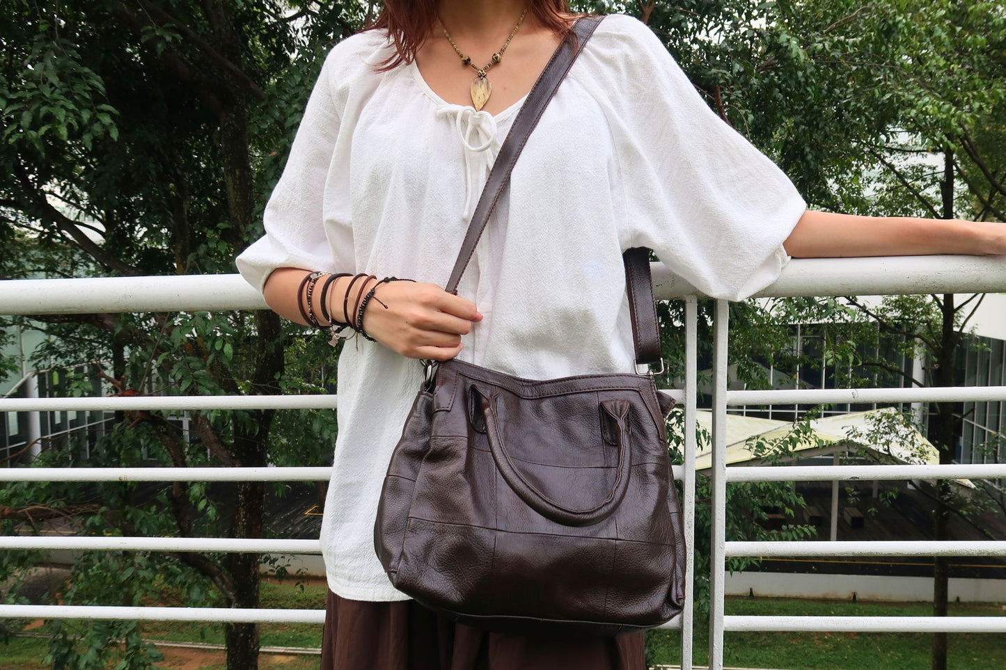 Women's genuine cowhide leather handbag Ingrid V2 design