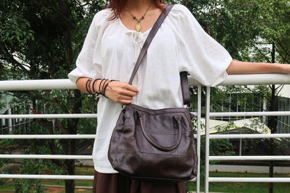Women's genuine cowhide leather handbag Ingrid V2 design