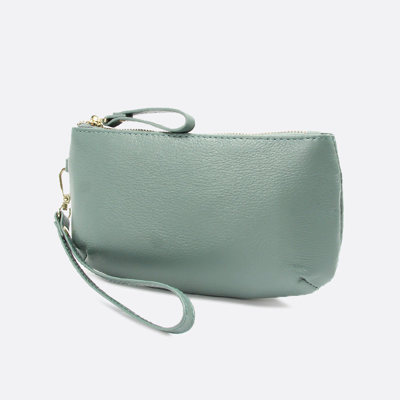 Women's genuine cowhide leather pouch Edgar design with wristlet