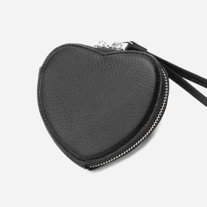 Women's genuine cowhide leather heart design bag charm