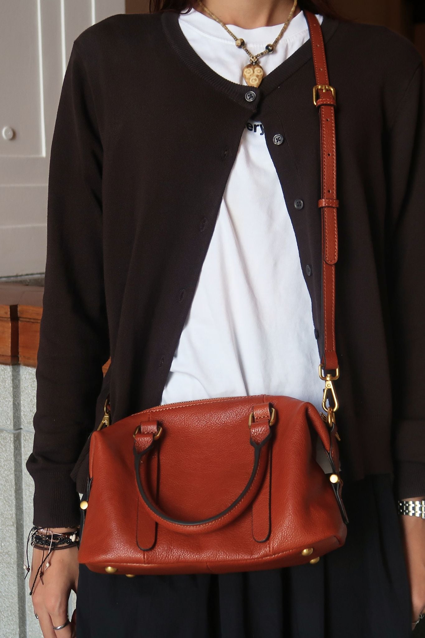 Women's genuine cowhide leather handbag Box design