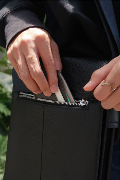 Flap design V2 genuine cowhide leather sling bag