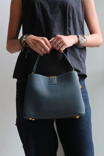 Women's cowhide leather handbag Mori V2 design with 3 straps