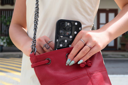 Women's genuine cowhide leather mini bucket bag with 2 straps