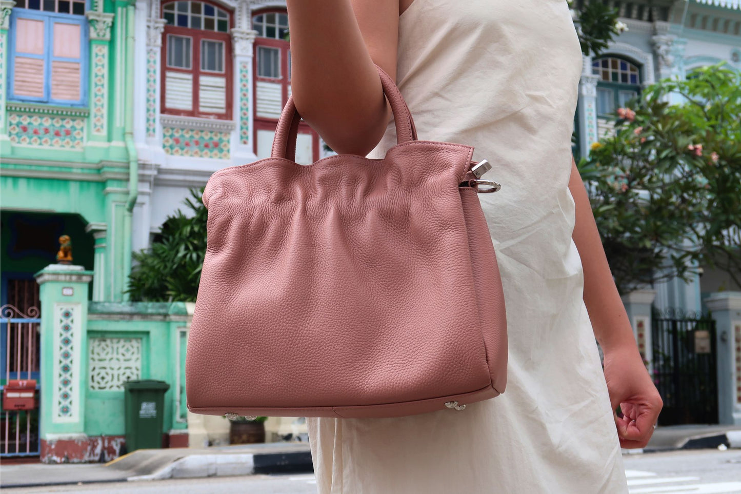 Women's genuine cowhide leather handbag Fuku design