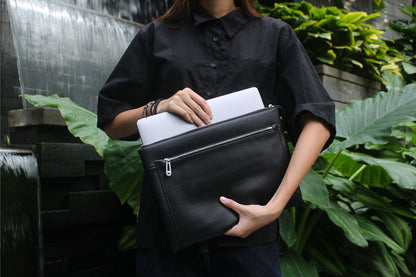 Unisex genuine cowhide leather Clutch/laptop sleeve/laptop folio