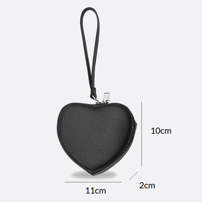 Women's genuine cowhide leather heart design bag charm