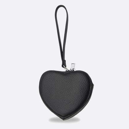 Women's genuine cowhide leather heart design bag charm