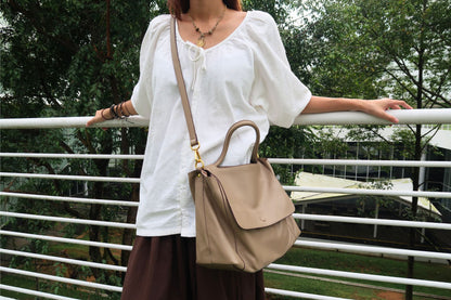 Women's genuine cowhide leather handbag Ingrid design