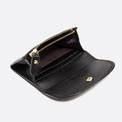 Women's genuine cowhide leather pouch / short wallet card holder Envelope design V2