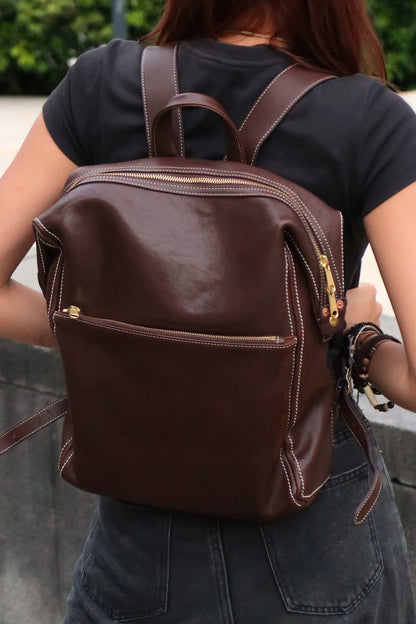 Women's genuine cowhide leather backpack Reza V2 design
