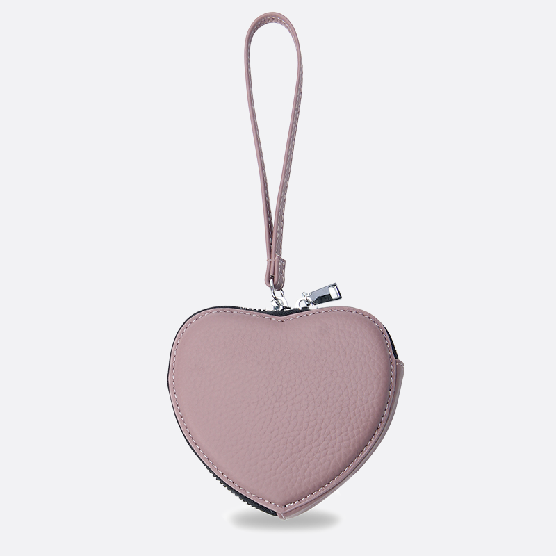 Women's genuine cowhide leather heart design bag charm