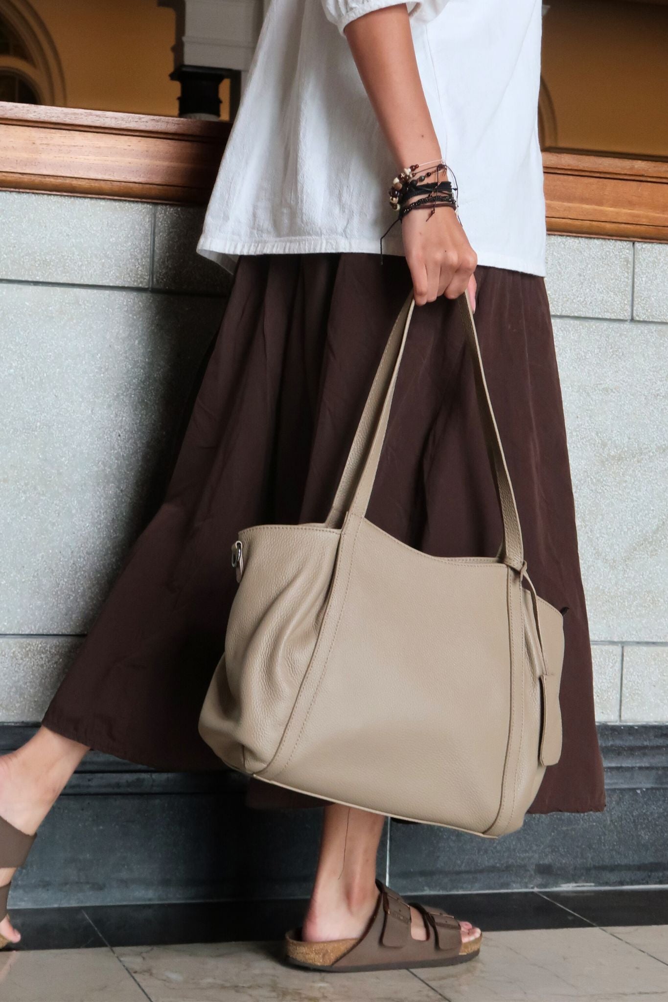 Women's genuine cowhide leather handbag Edgar tote design