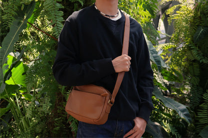 Unisex genuine cowhide leather sling bag Murca V2 design