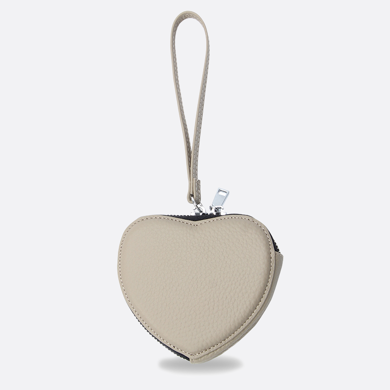 Women's genuine cowhide leather heart design bag charm