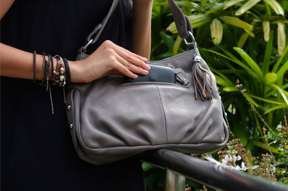 Women's genuine cowhide leather handbag Bora design