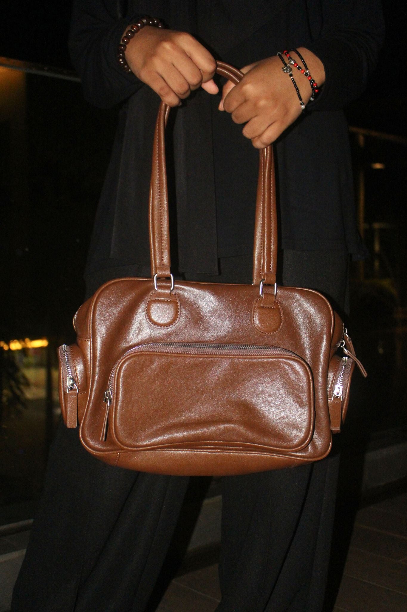Women's genuine cowhide leather handbag Palour design