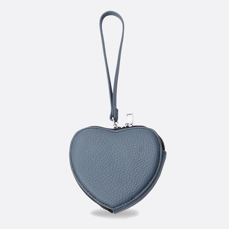 Women's genuine cowhide leather heart design bag charm