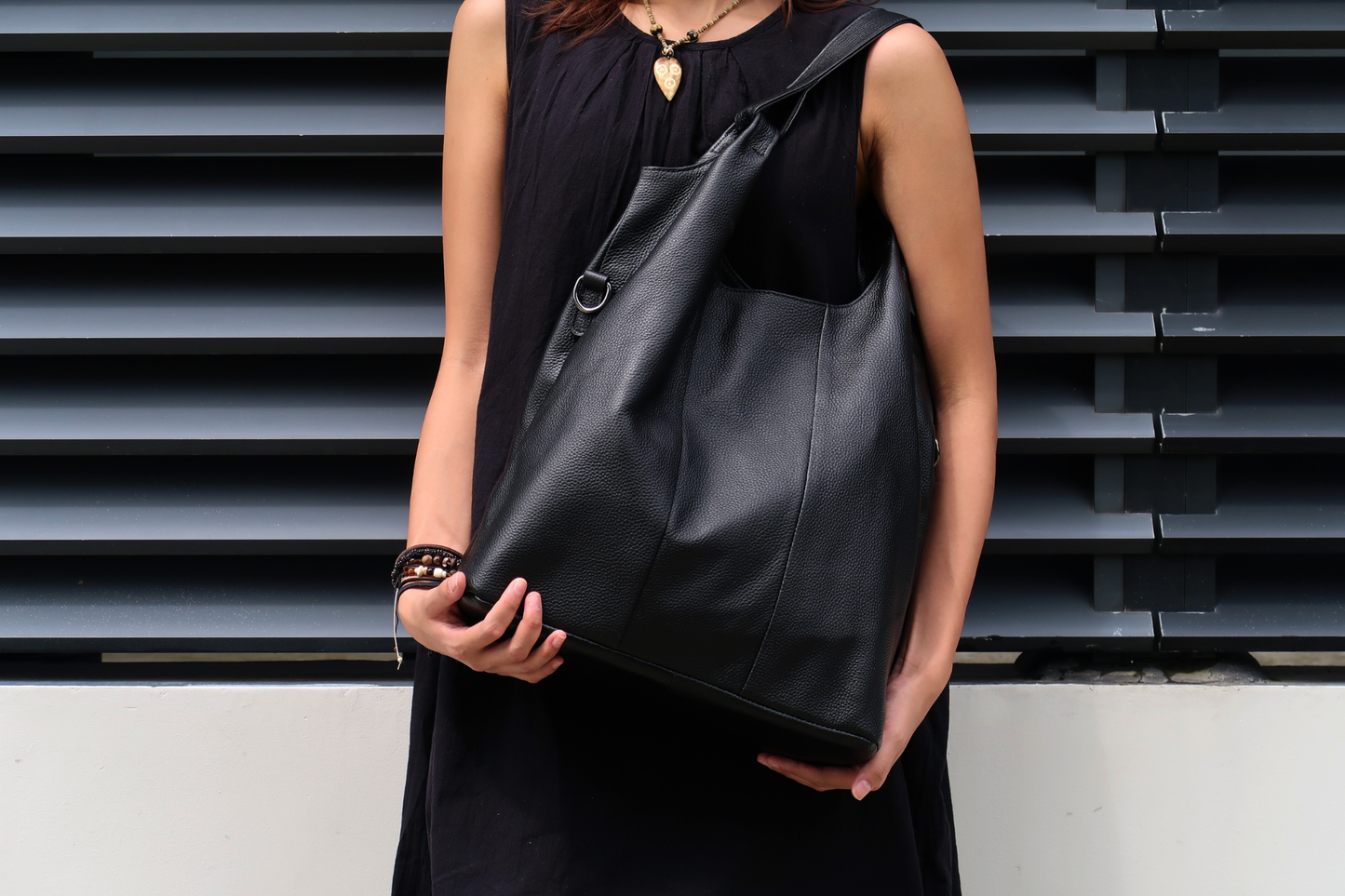 Women's genuine cowhide leather hobo handbag Dilla two handle design