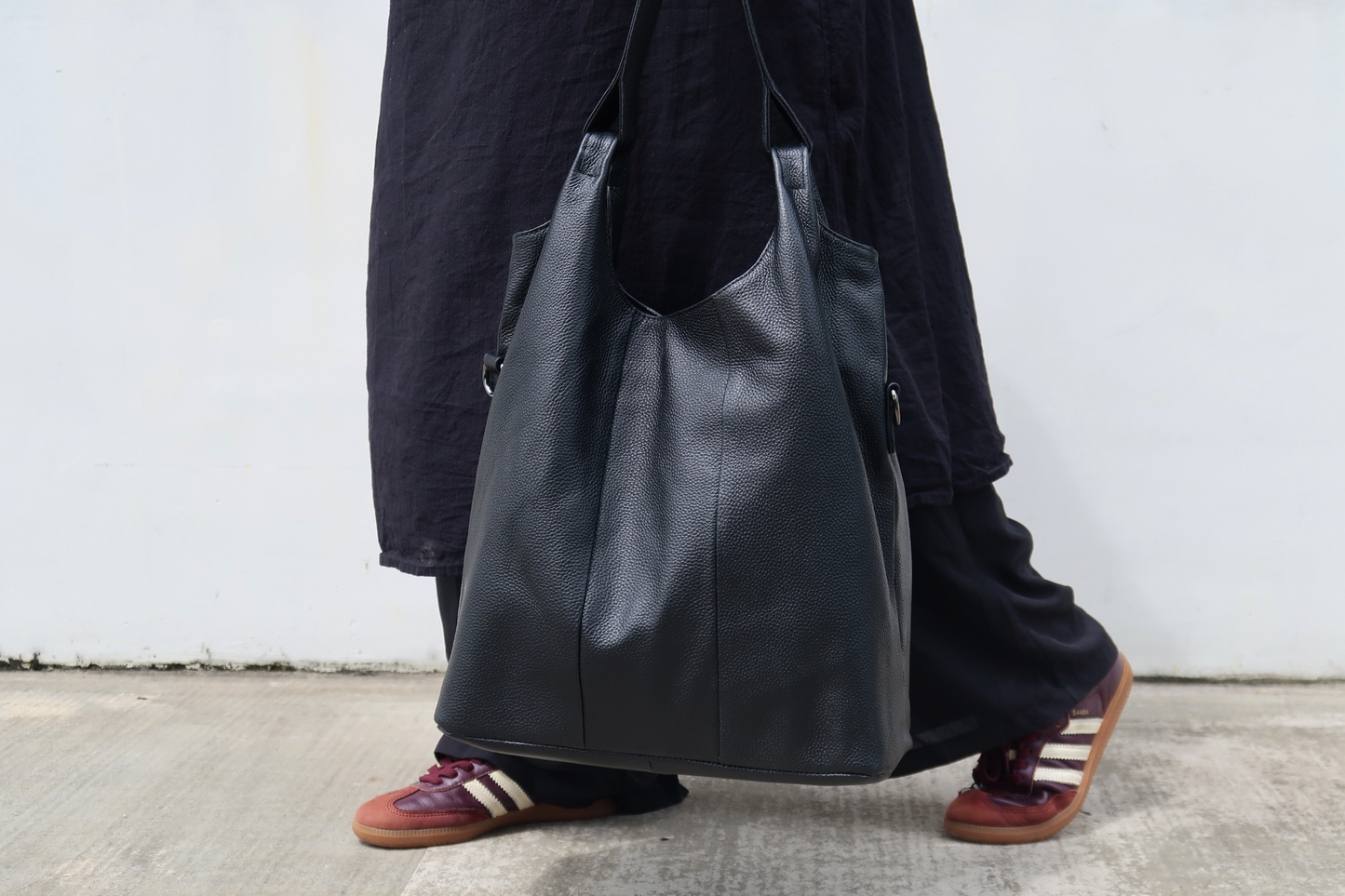 Women's genuine cowhide leather hobo handbag Dilla two handle design