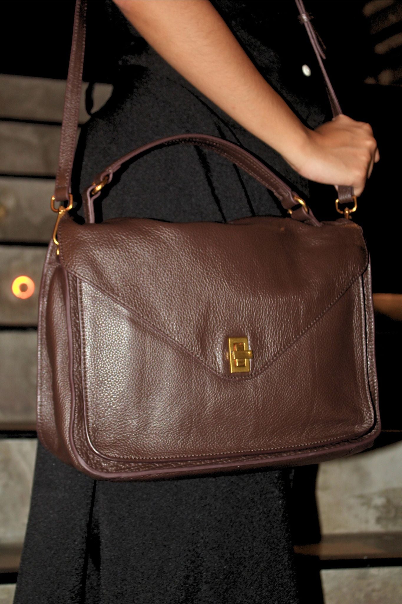 Women's genuine cowhide leather handbag Torba design