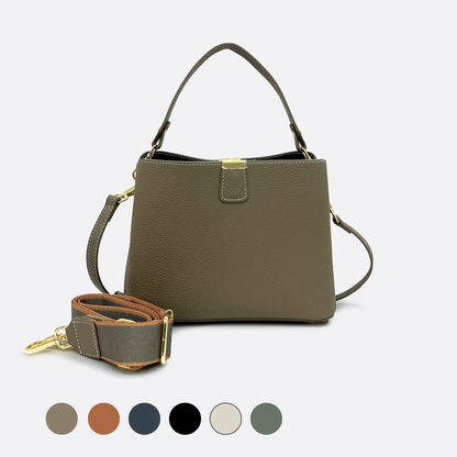 Women's cowhide leather handbag Mori V2 design with 3 straps